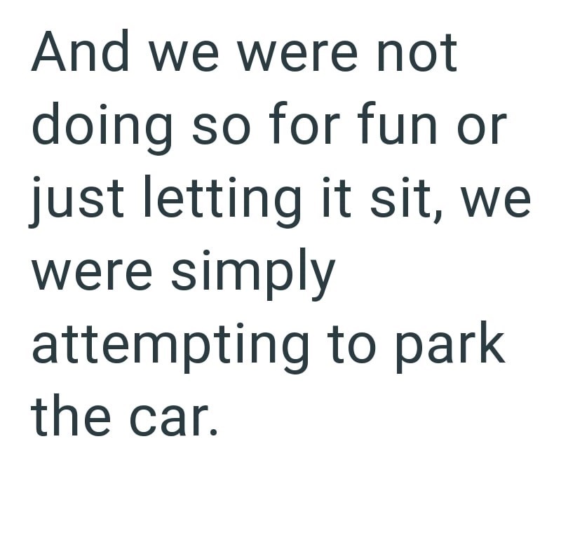 And we were not doing so for fun or just letting it sit, we were simply attempting to park the car.