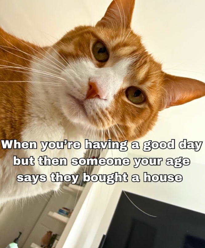 When you're having a good day but then someone your age says they bought a house