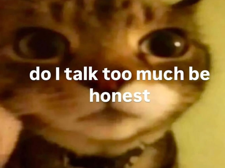 do I talk too much be honest