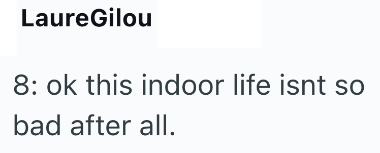 LaureGilou 8: ok this indoor life isnt so bad after all.