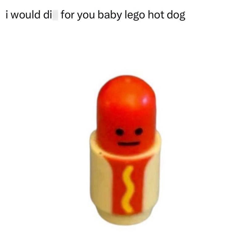 i would di for you baby lego hot dog