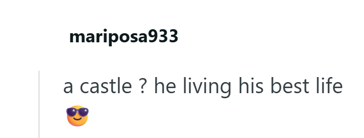 mariposa933 a castle? he living his best life.