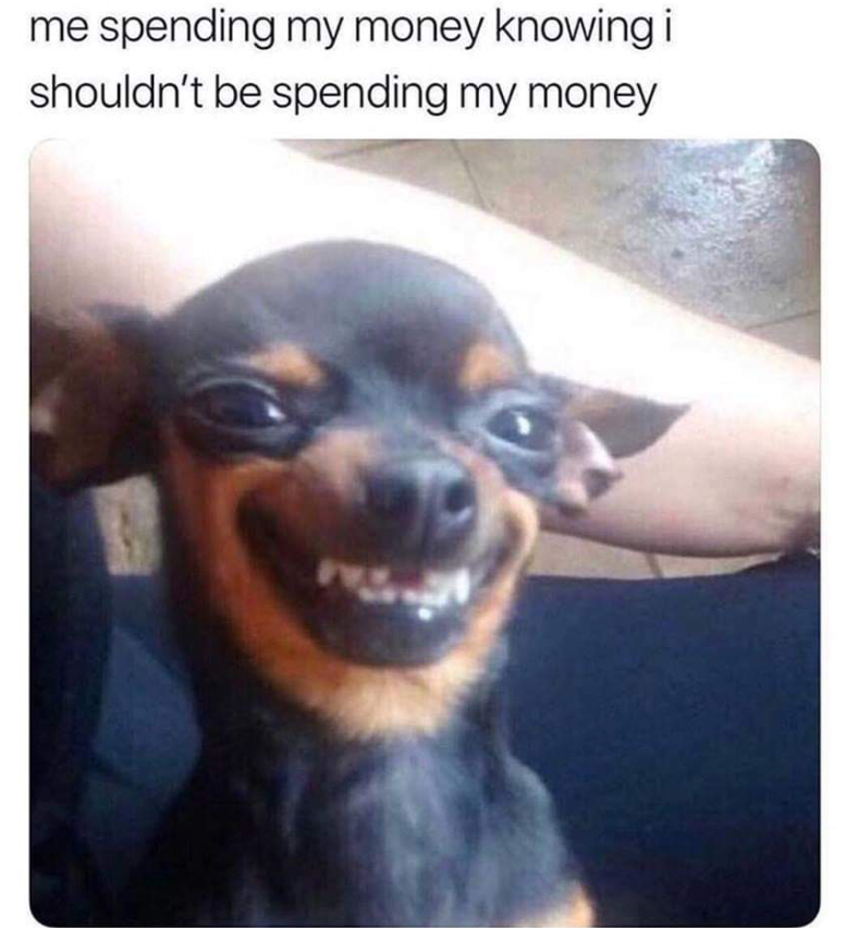 me spending my money knowing i shouldn't be spending my money