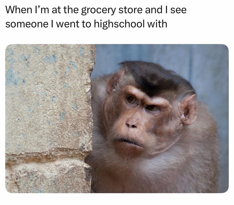 When I'm at the grocery store and I see someone I went to highschool with