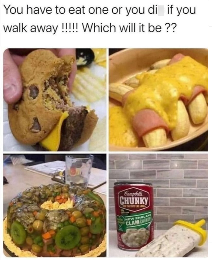 You have to eat one or you di if you walk away!!!!! Which will it be?? Campbells CHUNKY NEW ENGLAND CLAM CHOWDER