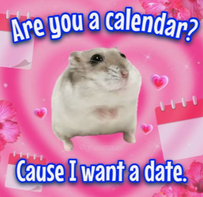 Are you a calendar? 111 Cgrussmaus! Cause I want a date.