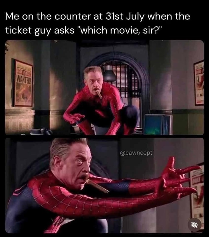 Me on the counter at 31st July when the ticket guy asks "which movie, sir?" DAY Q WANTED @cawncept F1