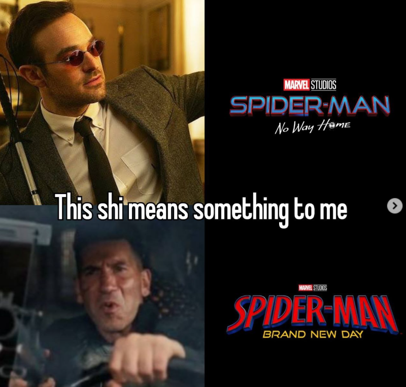 MARVEL STUDIOS SPIDER-MAN No Way Home This shi means something to me MARVEL STUDIOS SPIDER-MAN BRAND NEW DAY