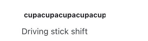 cupacupacupacupacup Driving stick shift