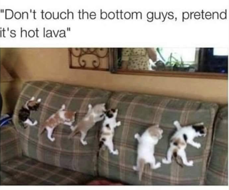 "Don't touch the bottom guys, pretend it's hot lava"