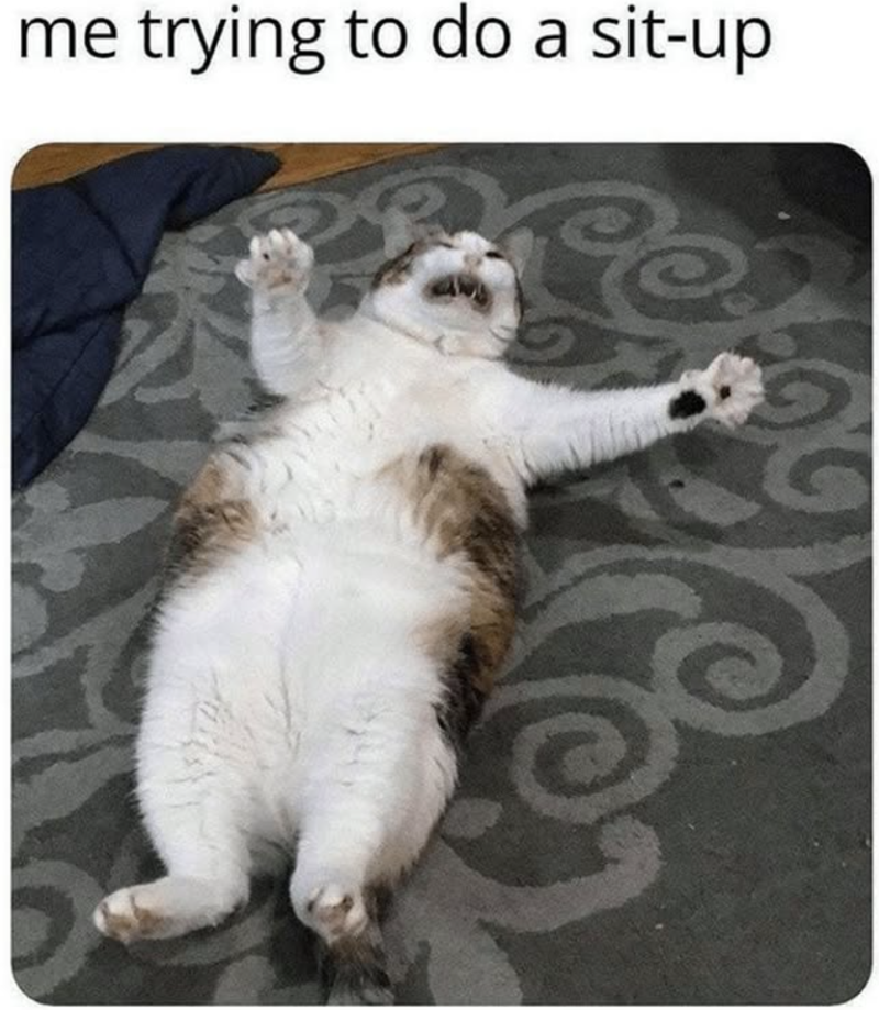 me trying to do a sit-up Ce