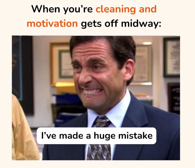 When you're cleaning and motivation gets off midway: I've made a huge mistake