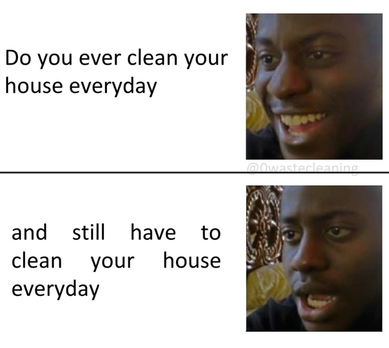 Do you ever clean your house everyday and still have to clean your house everyday @Owastecleaning