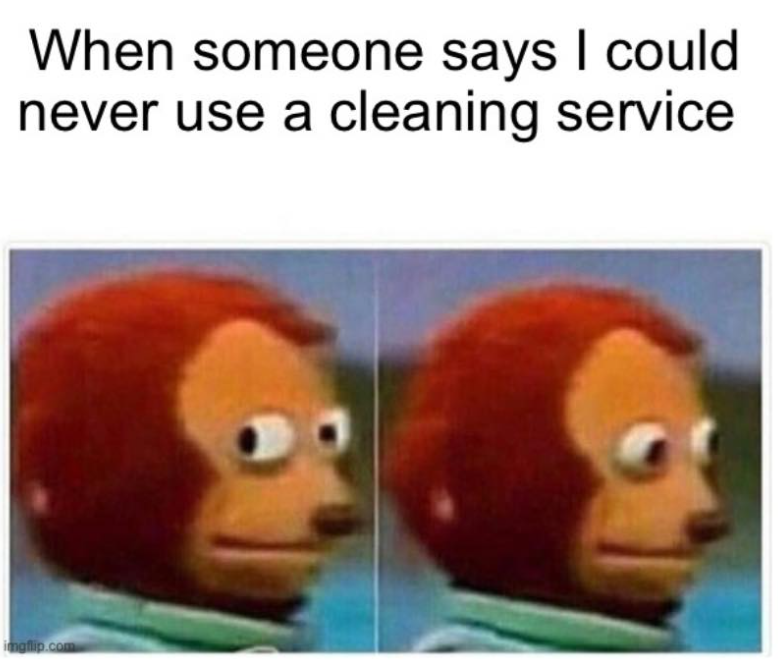 When someone says I could never use a cleaning service imgflip.com
