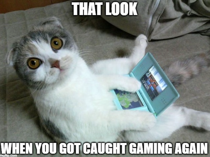 THAT LOOK WHEN YOU GOT CAUGHT GAMING AGAIN mgflip.com