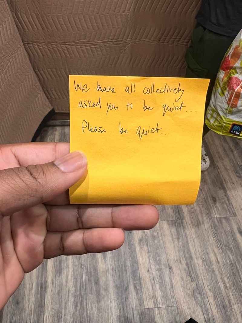 We have all collectively asked you to be quiet... Please be quiet ALDI