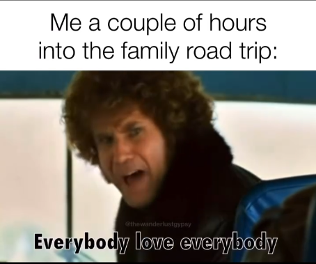 Me a couple of hours into the family road trip: @thewanderlustgypsy Everybody love everybody