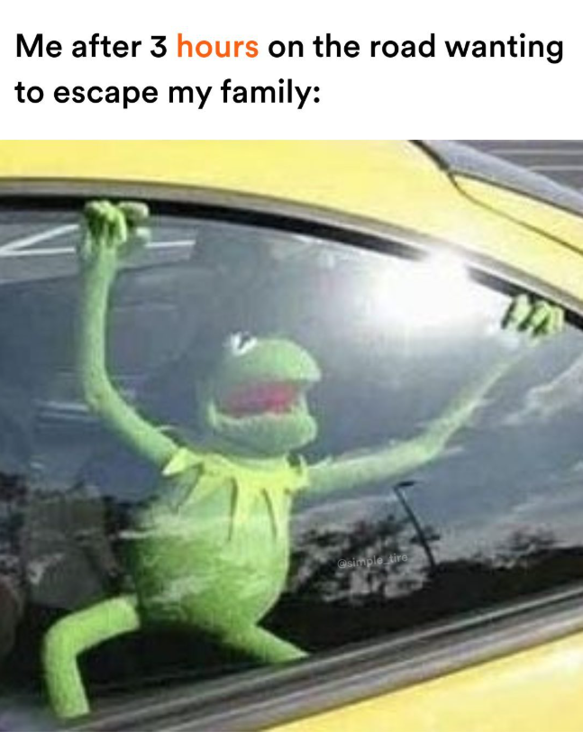 Me after 3 hours on the road wanting to escape my family: @simple tire