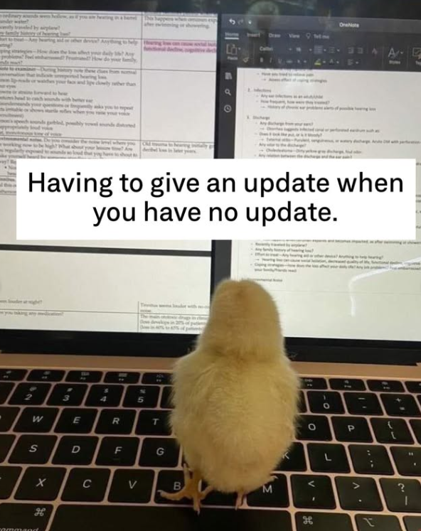 dely dly her than LIM OneNote AG Having to give an update when you have no update. N ” N " S 3 4 5 W E R T S x H command D F G C > B M 0 o P V ' 7 H > ? I