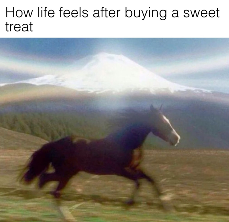 How life feels after buying a sweet treat