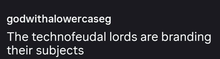 godwithalowercaseg The technofeudal lords are branding their subjects