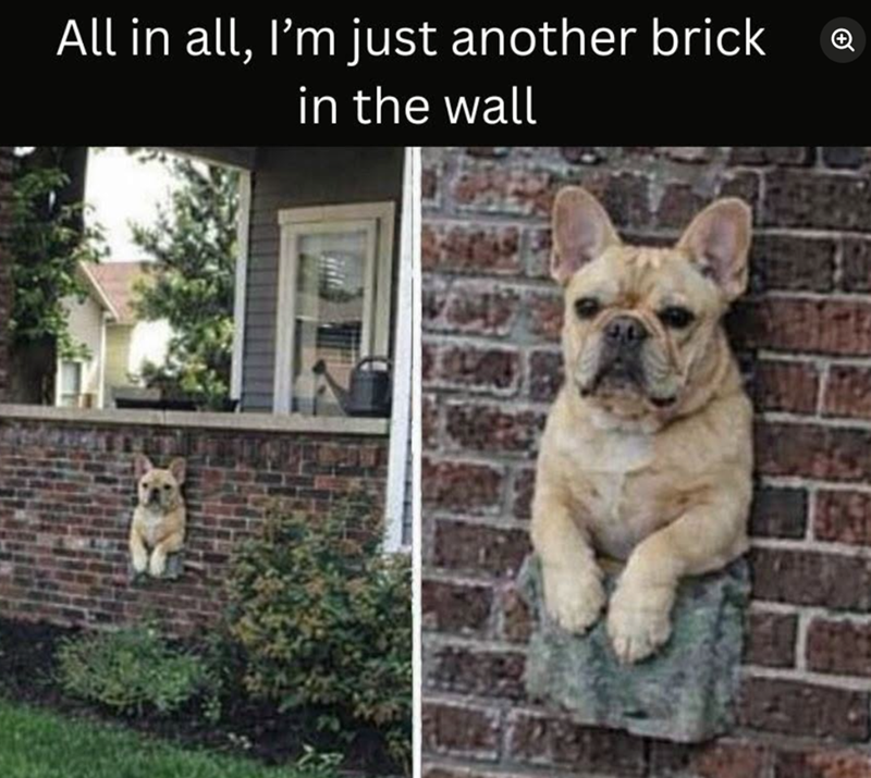 All in all, I'm just another brick in the wall