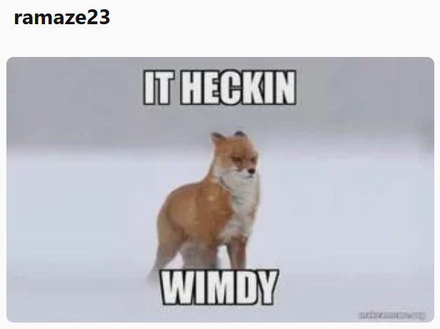 ramaze23 IT HECKIN WIMDY