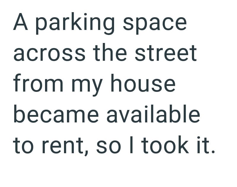 A parking space across the street from my house became available to rent, so I took it.