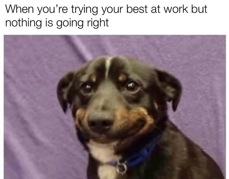 When you're trying your best at work but nothing is going right