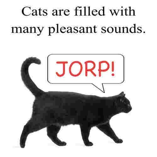 Cats are filled with many pleasant sounds. JORP!