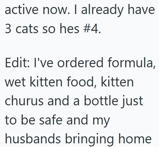 active now. I already have 3 cats so hes #4. Edit: I've ordered formula, wet kitten food, kitten churus and a bottle just to be safe and my husbands bringing home