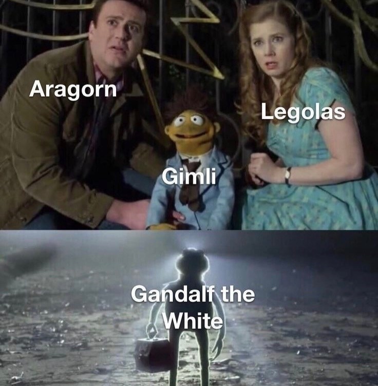 Aragorn Gimli Legolas Gandalf the White