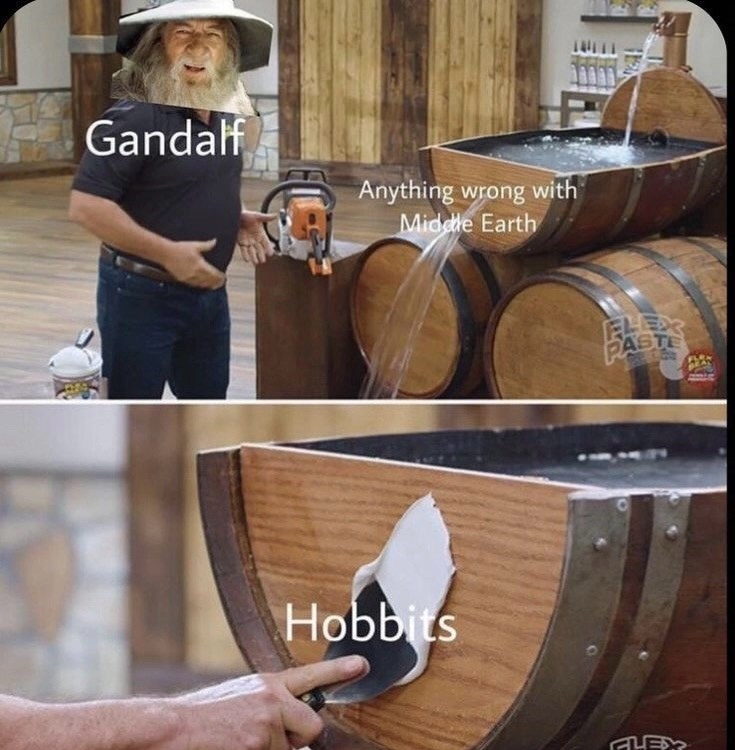 Gandalf Anything wrong with Middle Earth Hobbits FLED PASTE FLEX