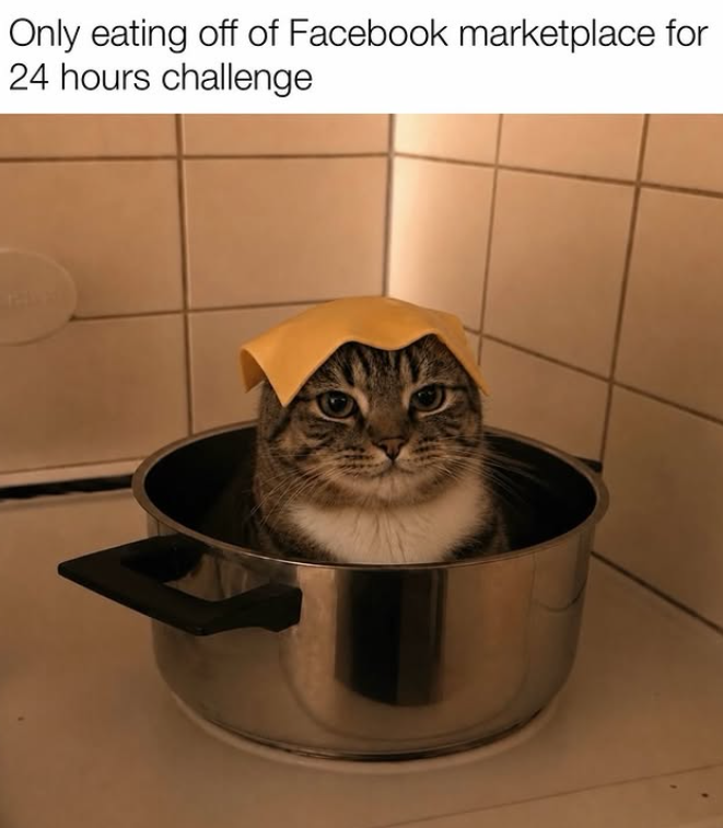 Only eating off of Facebook marketplace for 24 hours challenge