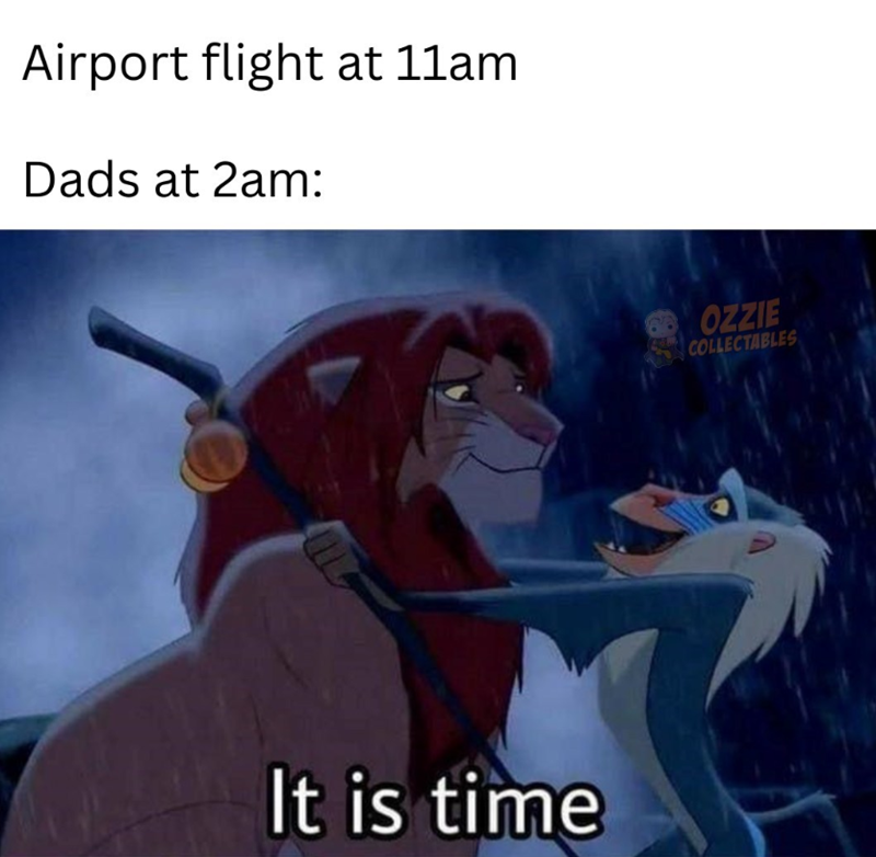 Airport flight at 11am Dads at 2am: It is time OZZIE COLLECTABLES