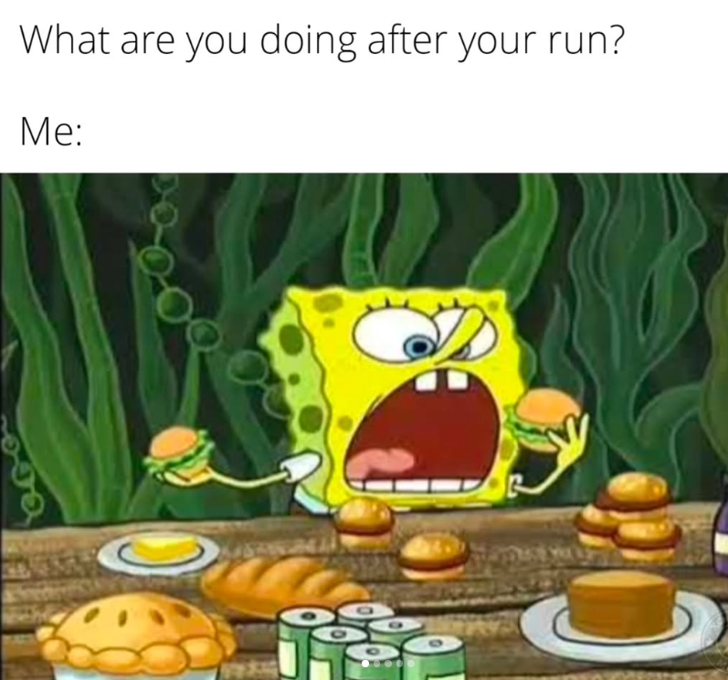 What are you doing after your run? Me: