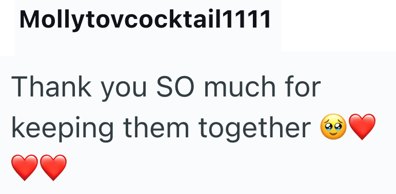Mollytovcocktail1111 Thank you SO much for keeping them together