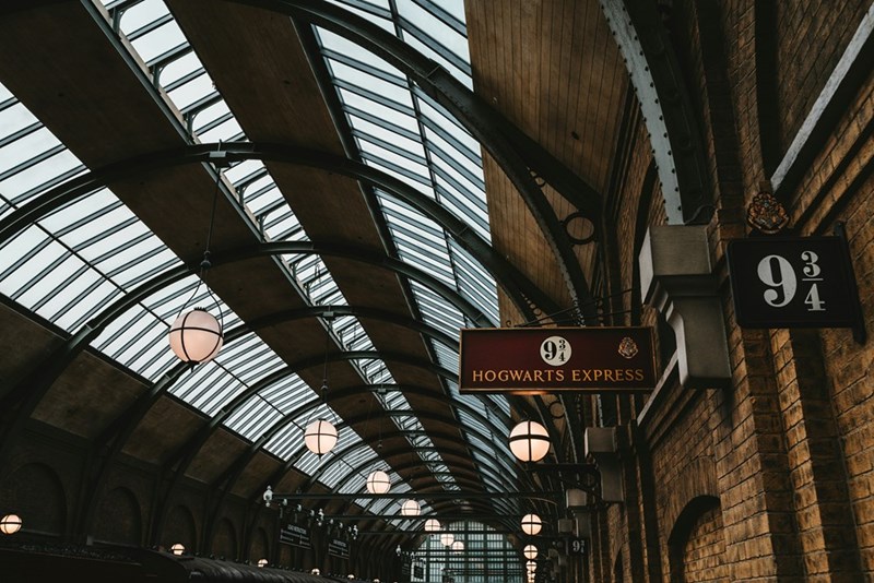 The Hogwarts Express station from Harry Potter.