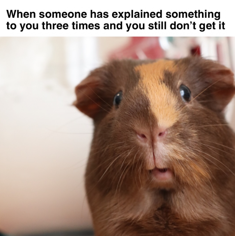 When someone has explained something to you three times and you still don't get it