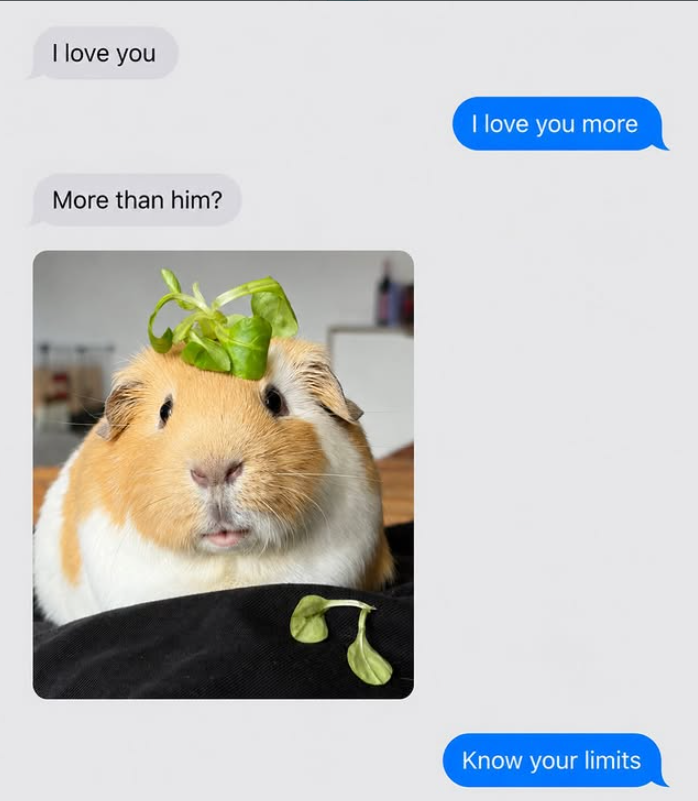 I love you More than him? I love you more Know your limits