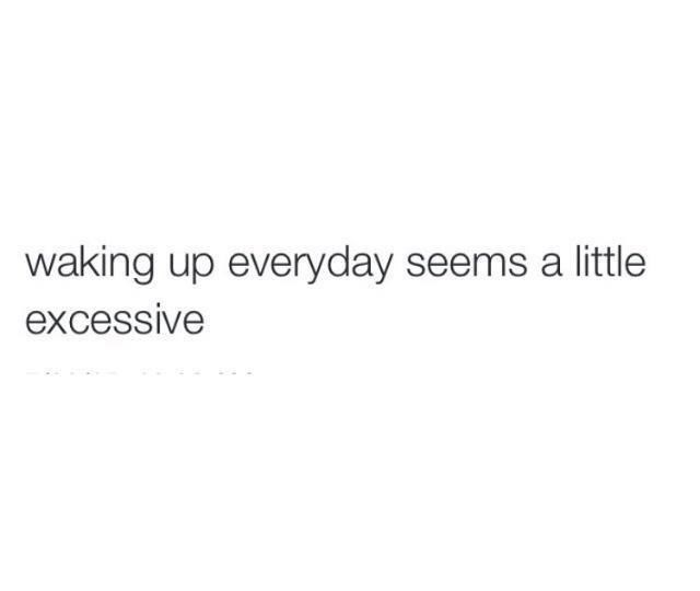 waking up everyday seems a little excessive
