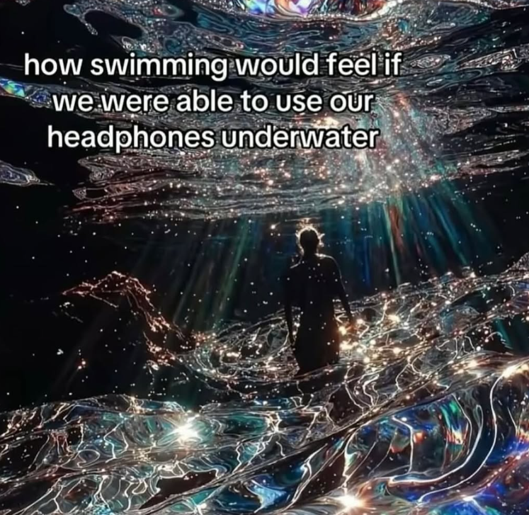 how swimming would feel if we were able to use our headphones underwater