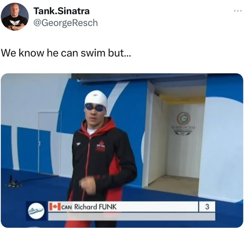 Tank.Sinatra @GeorgeResch We know he can swim but... ANDOW 2014 CAN Richard FUNK 3