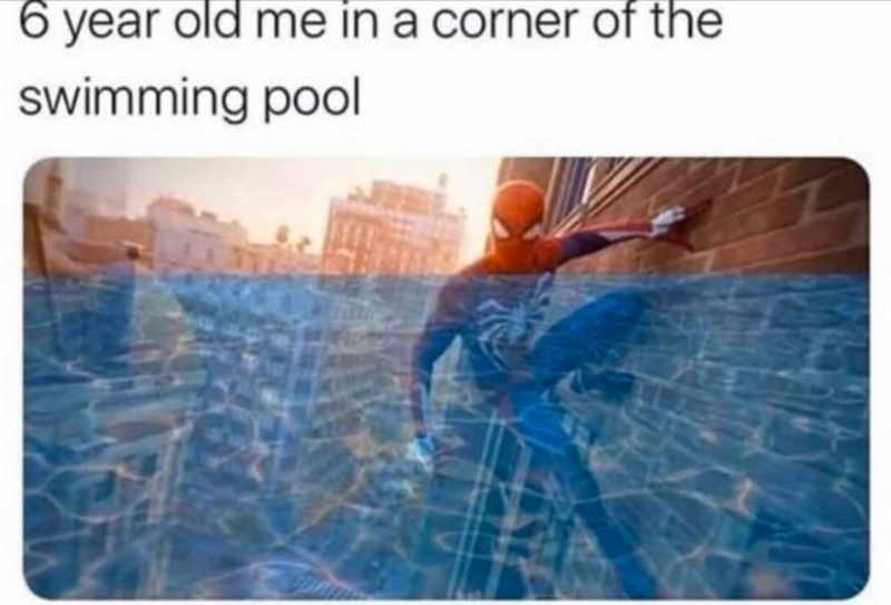 6 year old me in a corner of the swimming pool
