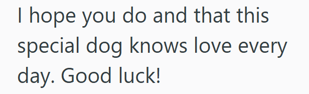 I hope you do and that this special dog knows love every day. Good luck!