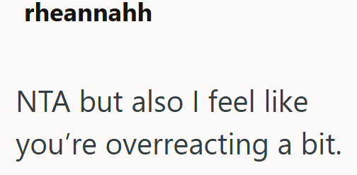 rheannahh NTA but also I feel like you're overreacting a bit.