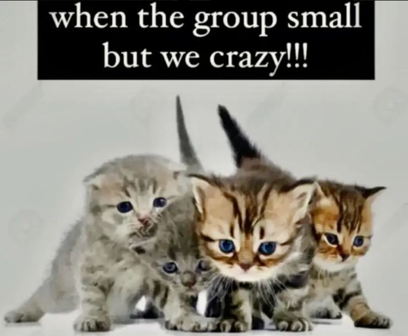 when the group small but we crazy!!!