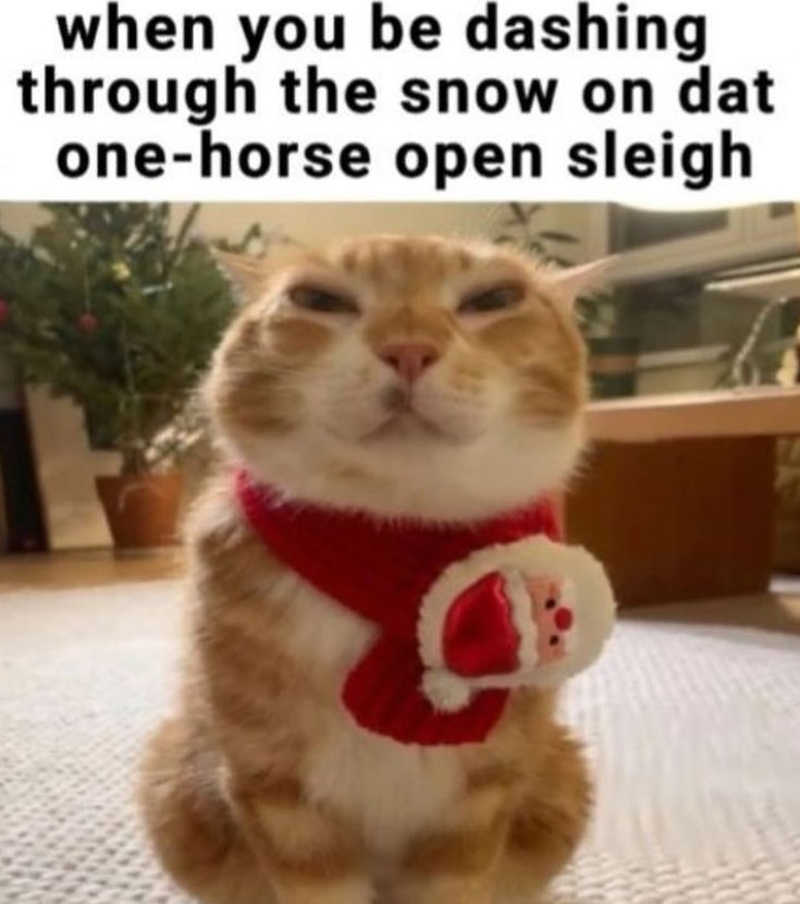 when you be dashing through the snow on dat one-horse open sleigh