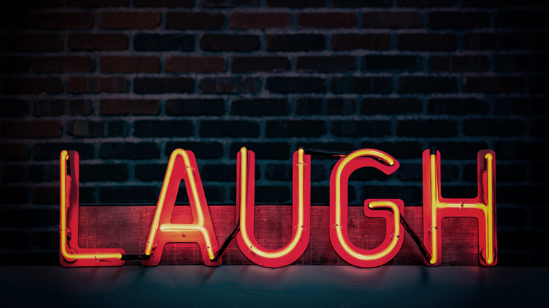 Laugh Neon-light Signage Turned on.