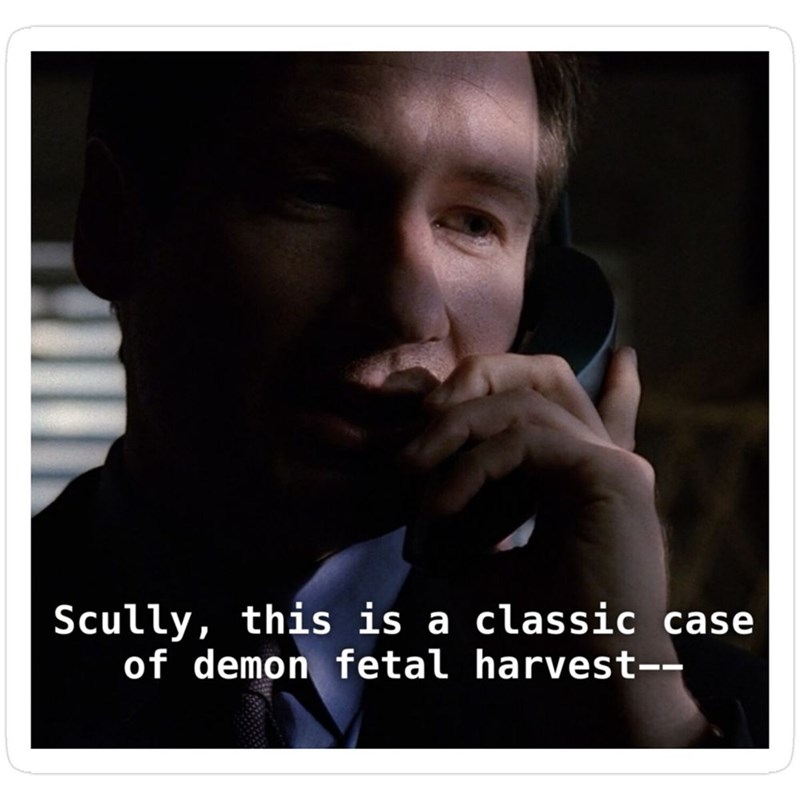 Scully, this is a classic case of demon fetal harvest--